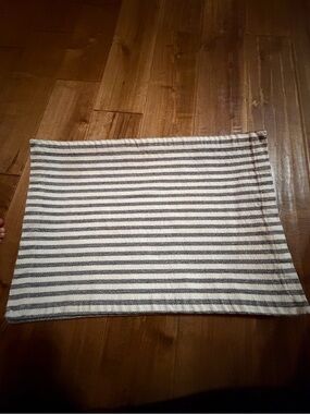 T.J.Maxx white and Gray Horizontal Stripe Placemat
